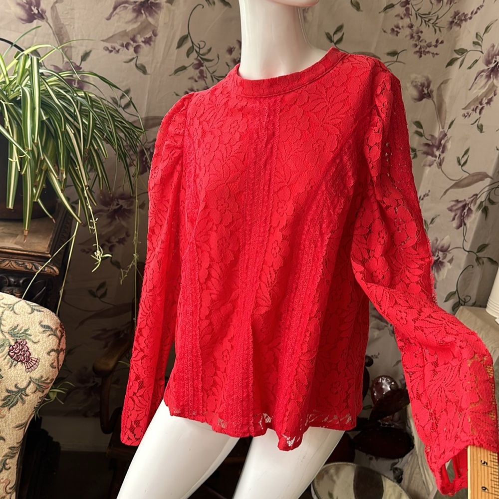 Christmas time! Red Lined Lace cute button keyhole back. I have lots of red! See